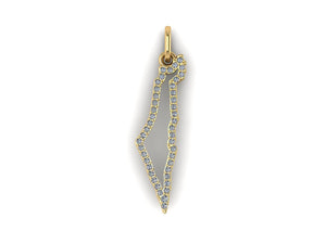 Diamond Palestine Map Pendant